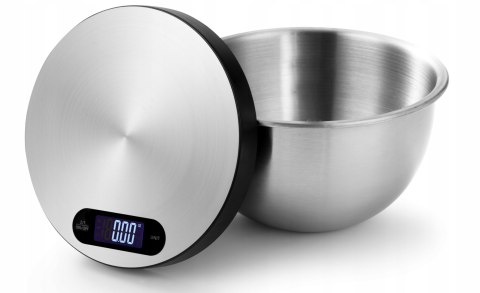 E.Lek.Tro.Niczna Waga Kuchenna Z Misą 5Kg Lcd Precyzja 1G Tarowanie Srebrna