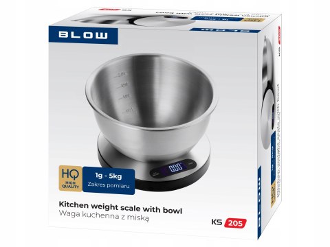 E.Lek.Tro.Niczna Waga Kuchenna Z Misą 5Kg Lcd Precyzja 1G Tarowanie Srebrna