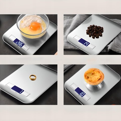 Elektroniczna Waga Kuchenna 10Kg/1G Lcd, Funkcja Tarowania, Antypoślizgowa