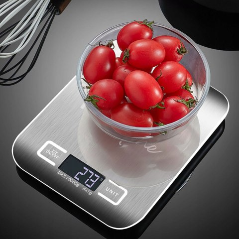 Elektroniczna Waga Kuchenna Protone 10Kg 1G Lcd Srebrna Z Tarowaniem