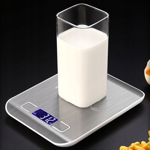 Elektroniczna Waga Kuchenna Protone 10Kg 1G Lcd Srebrna Z Tarowaniem