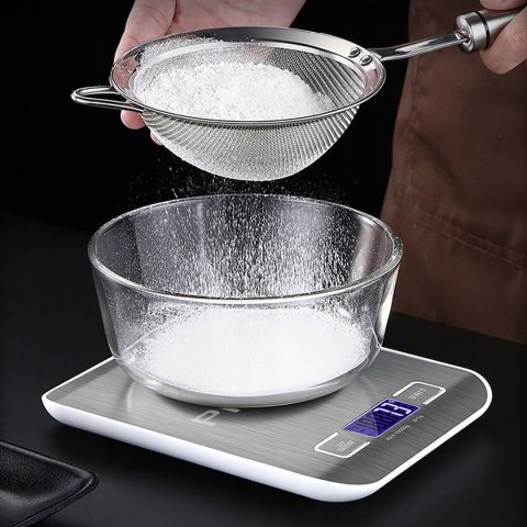 Elektroniczna Waga Kuchenna Protone 10Kg 1G Lcd Srebrna Z Tarowaniem
