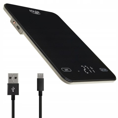 Elektroniczna Waga Kuchenna Usb 10Kg Szkło Led Tarowanie Automatyczne