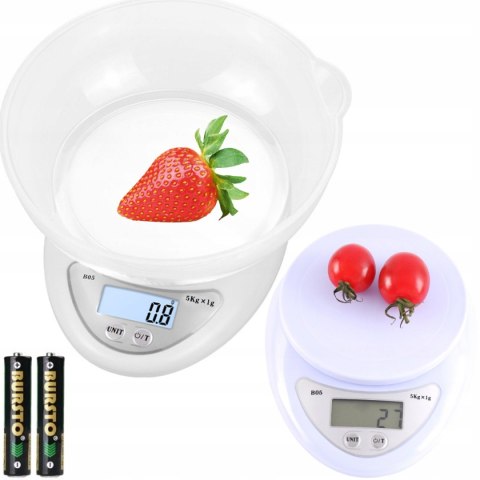 Elektroniczna Waga Kuchenna Z Misą Lcd 5Kg 1G Precyzyjna, Baterie Aaa