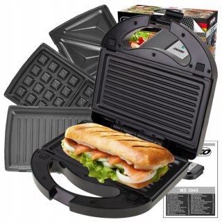 Opiekacz 3W1: Grill, Gofrownica, Sandwich 1000W, Nieprzywierające Płyty