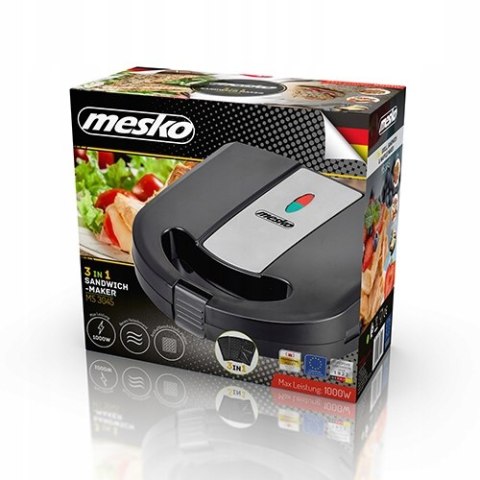 Opiekacz 3W1: Grill, Gofrownica, Sandwich 1000W, Nieprzywierające Płyty