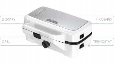 Opiekacz 3W1 Mpm Mop-33M: Gofry, Kanapki, Grill, Wymienne Płyty, 1200W