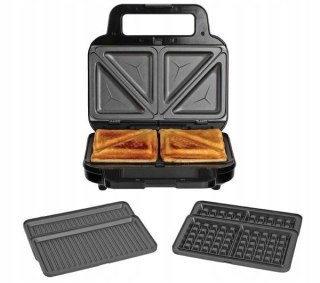 Opiekacz Breville 3W1: Gofry, Trójkąty, Panini, 900W, Wymienne Płyty
