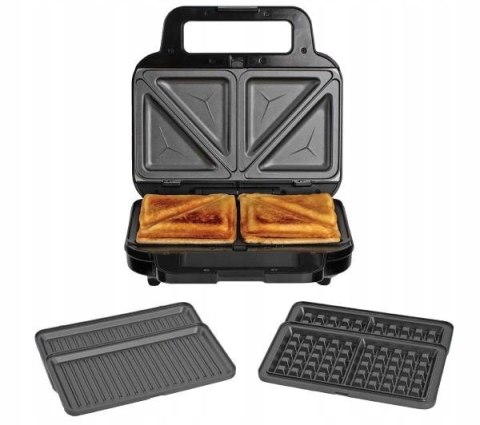 Opiekacz Breville 3W1: Gofry, Trójkąty, Panini, 900W, Wymienne Płyty