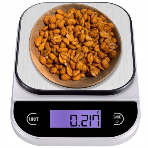 Waga Kuchenna Elektroniczna 5Kg, Dotykowe Przyciski, Stal Nierdzewna