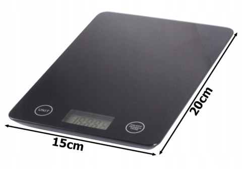 Waga Kuchenna Elektroniczna Lcd 5Kg/1G, Szklana, Dotykowe Przyciski, Tara