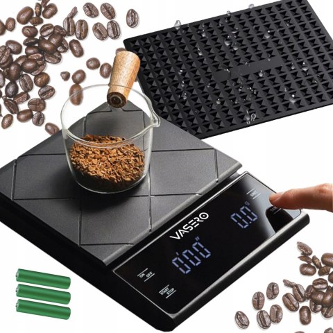 Waga Kuchenna Precyzyjna 3000G/0.1G Z Timerem Do Kawy I Termoizolacją