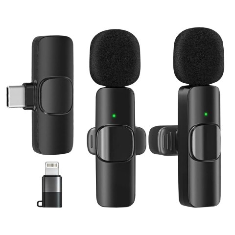 2X Mikrofon Krawatowy Usb-C Bluetooth Do Telefonu Android Iphone 65Mah