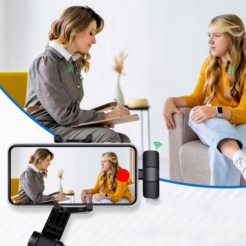 2X Mikrofon Krawatowy Usb-C Bluetooth Do Telefonu Android Iphone 65Mah