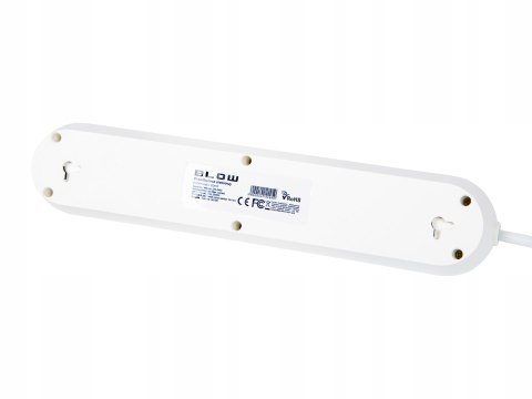Biały Przedłużacz Blow 5 Gniazd 3X Usb 5M Z Włącznikiem Certyfikat Ce Rohs