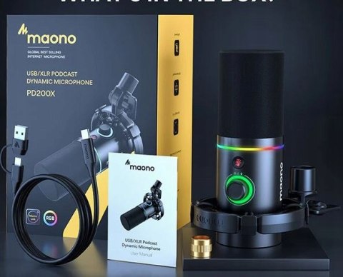 Mikrofon dynamiczny Maono PD200X USB/XLR z podświetleniem RGB