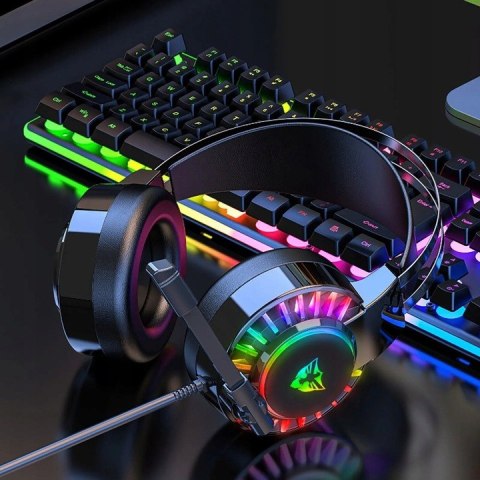 Gamingowe Słuchawki Nauszne Z Rgb, Mikrofonem I Regulacją Głośności Usb