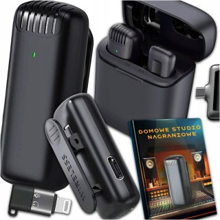Mikrofon Bezprzewodowy 360° Usb-C/Iphone Z Funkcją Redukcji Szumów I Etui