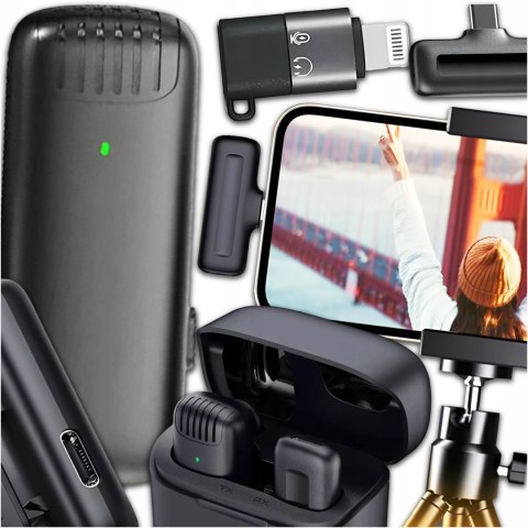Mikrofon Bezprzewodowy 360° Usb-C/Iphone Z Funkcją Redukcji Szumów I Etui