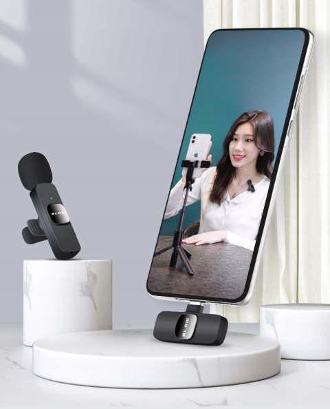 Mikrofon Bezprzewodowy Usb-C + Adapter Lightning, Zasięg 20M, 2 Sztuki