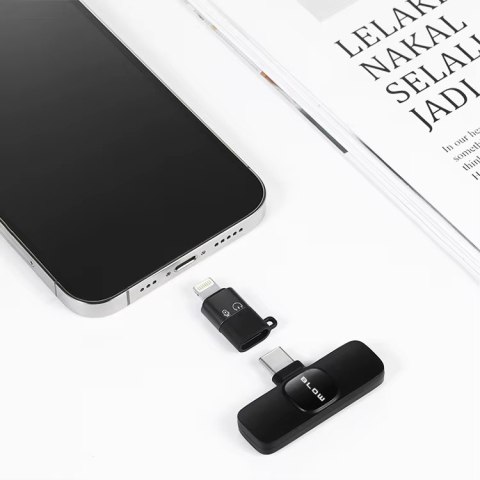 Mikrofon Bezprzewodowy Usb-C + Adapter Lightning, Zasięg 20M, 2 Sztuki