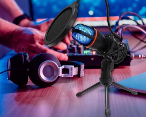 Mikrofon Gamingowy Usb Led Blow Z Filtrem Pop I Statywem Antywstrząsowym