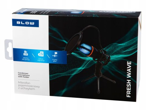 Mikrofon Gamingowy Usb Led Blow Z Filtrem Pop I Statywem Antywstrząsowym