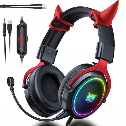 Onikuma X10 Słuchawki Gamingowe Rgb Czarne Z Mikrofonem I Redukcją Szumów