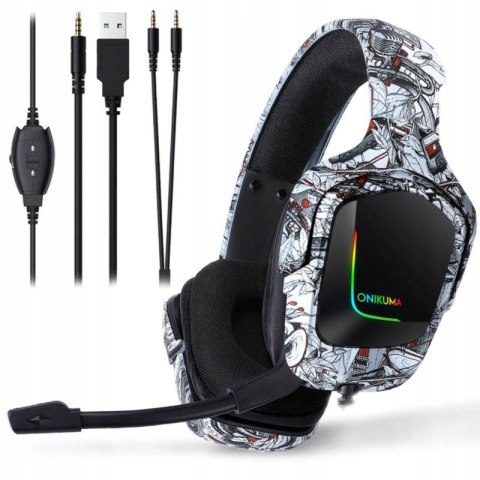 Onikuma K20 Słuchawki Gamingowe Rgb Z Redukcją Szumów Nauszne Rgb Camo