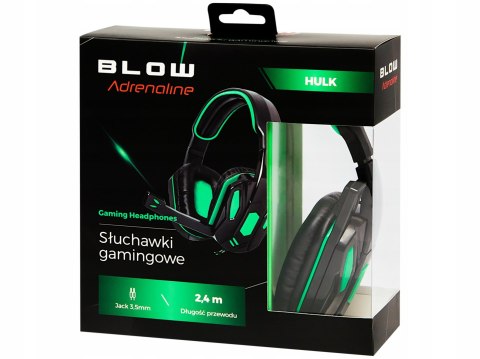 Słuchawki Gamingowe Blow Hulk Z Mikrofonem, 40Mm Głośniki, Jack 3,5Mm, 2,4M