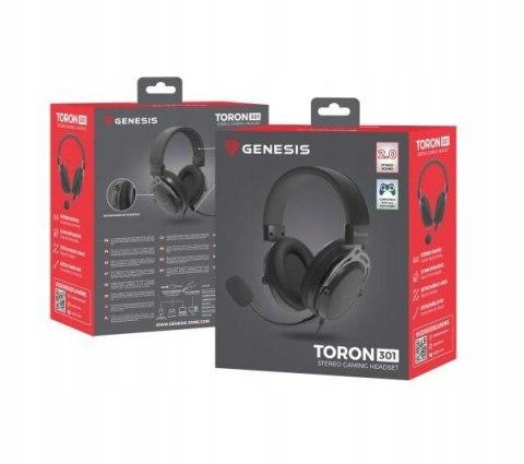 Słuchawki Gamingowe Genesis Toron 301 Z Mikrofonem Jack 3,5 Mm Nauszne
