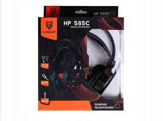 Słuchawki Gamingowe Hp 585C Z Mikrofonem Czarne Komfortowe Nauszniki
