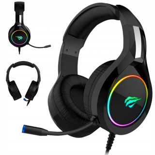 Słuchawki Gamingowe Z Mikrofonem Rgb Led, Nauszniki Z Pianką, Usb 3,5Mm