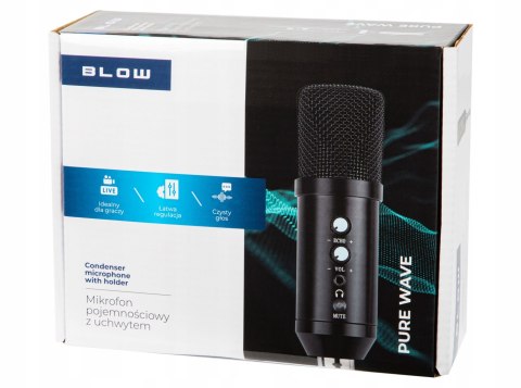 Studyjny Mikrofon Usb Blow Z Tripodem, Regulacja Głośności, Pojemnościowy