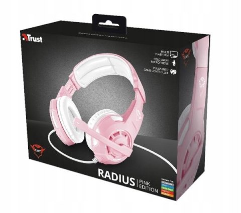 Trust Gxt 310P Różowe Słuchawki Gamingowe Z Mikrofonem Dla Graczy Jack 3,5