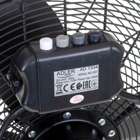 Cyrkulator Powietrza 200W 45Cm 3 Prędkości Metalowe Śmigła 125° Regulacja