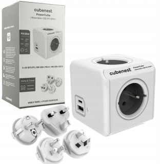 Listwa Zasilająca Cubenest Powercube 4 Gniazda + Usb-C Pd 20W Szara