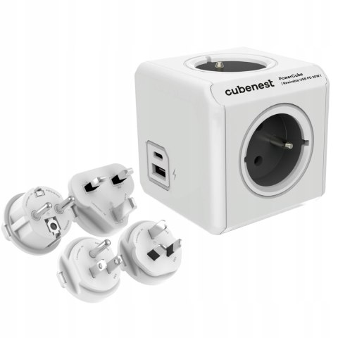 Listwa Zasilająca Cubenest Powercube 4 Gniazda + Usb-C Pd 20W Szara