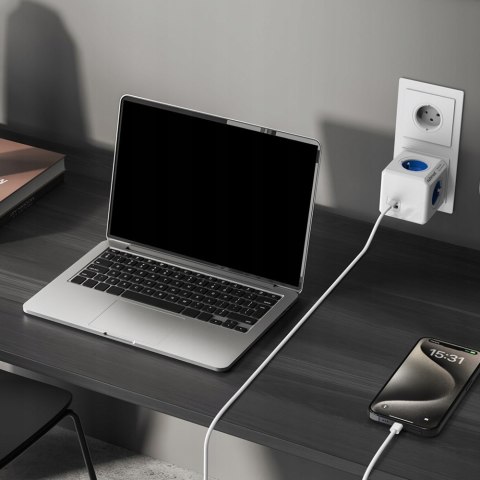 Listwa Zasilająca Cubenest Powercube Usb-C I Usb-A 4 Gniazda Typ E Niebieska