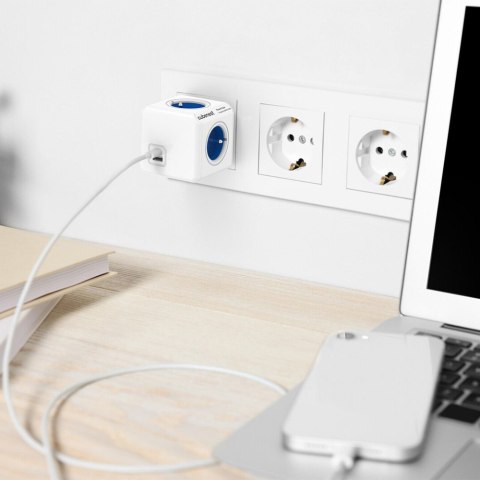 Listwa Zasilająca Cubenest Powercube Usb-C I Usb-A 4 Gniazda Typ E Niebieska