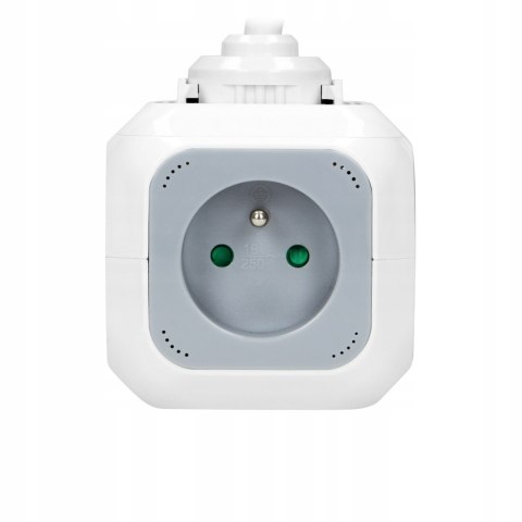 Magic Cube Przedłużacz 4 Gniazda 230V Usb 2.1A 1,4M Mocowanie Na Ścienie