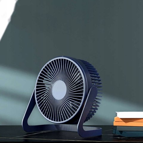 Mini Wiatraczek Usb Granatowy 360° Regulacji, Przenośny, Cichy Na Biurko