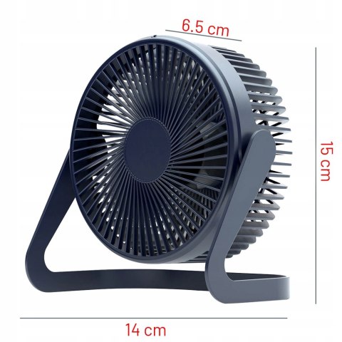 Mini Wiatraczek Usb Granatowy 360° Regulacji, Przenośny, Cichy Na Biurko
