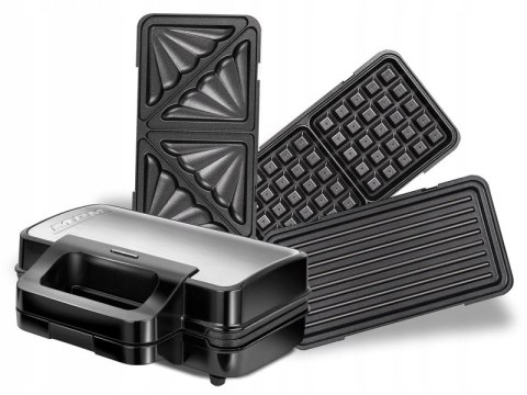 Opiekacz 3W1 1000W - Kanapki, Grill, Gofwy, Lampka I Nieprzywieralne Płytki