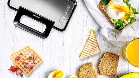 Opiekacz 3W1 1000W - Kanapki, Grill, Gofwy, Lampka I Nieprzywieralne Płytki