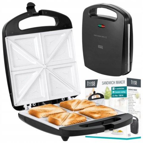 Opiekacz Do Kanapek 4-Tosty Tsa3229b 1500W Z Powłoką Ceramiczną I Ochroną