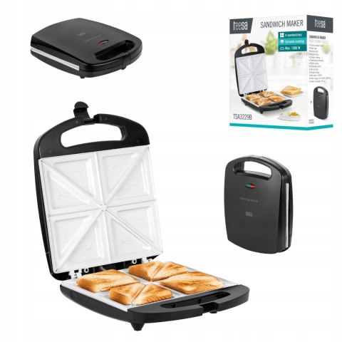 Opiekacz Do Kanapek 4-Tosty Tsa3229b 1500W Z Powłoką Ceramiczną I Ochroną