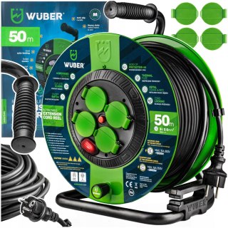 Przedłużacz Bębnowy 50M Metalowy 4 Gniazda Ip44 3X2,5Mm Kabel Wuber
