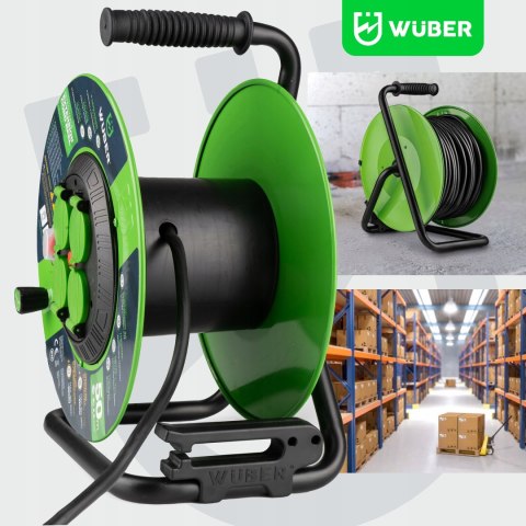 Przedłużacz Bębnowy 50M Metalowy 4 Gniazda Ip44 3X2,5Mm Kabel Wuber