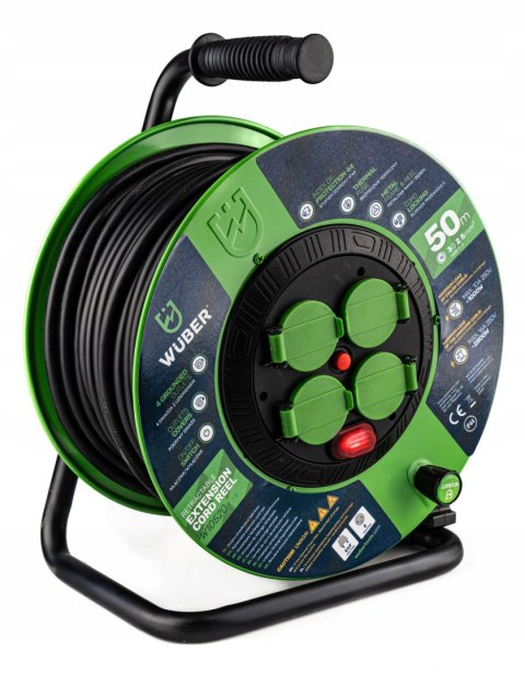Przedłużacz Bębnowy 50M Metalowy 4 Gniazda Ip44 3X2,5Mm Kabel Wuber